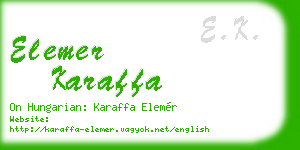 elemer karaffa business card